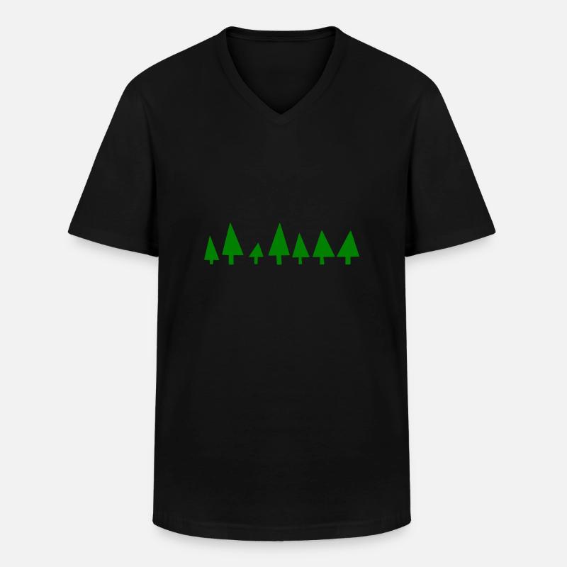 Tannenbaum - Männer-T-Shirt mit V-Ausschnitt - Schwarz