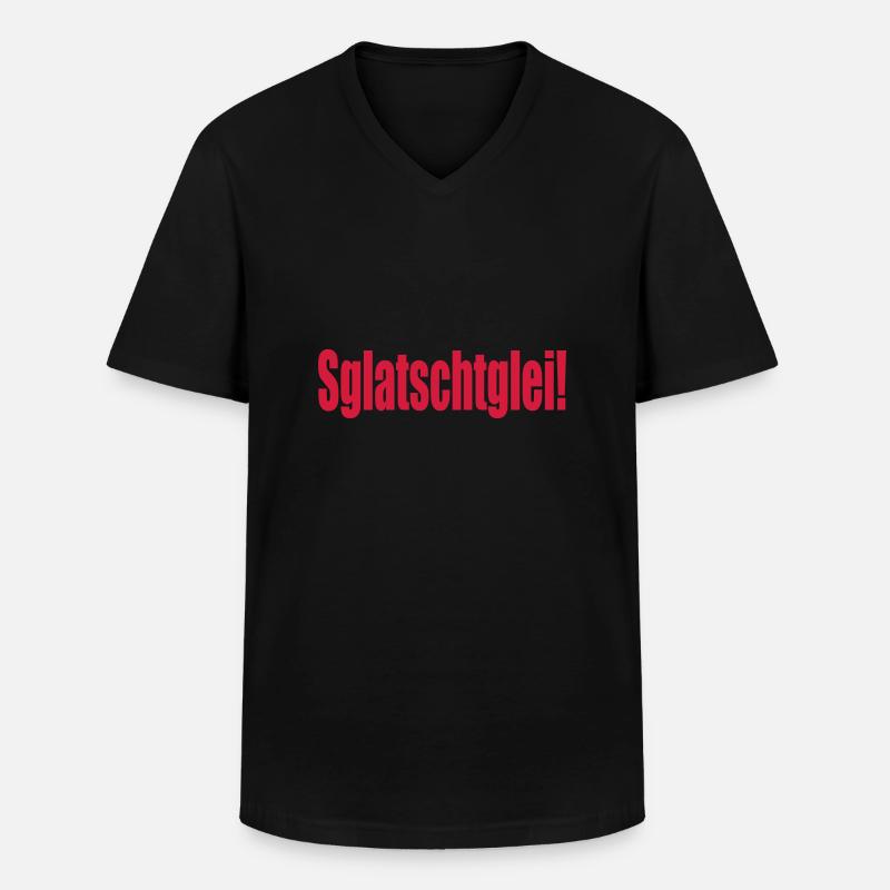 sglatschtglei - Männer-T-Shirt mit V-Ausschnitt - Schwarz