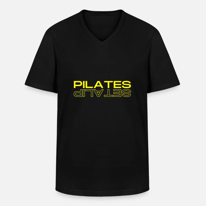 Pilates Mirror Reflection - Männer-T-Shirt mit V-Ausschnitt - Schwarz