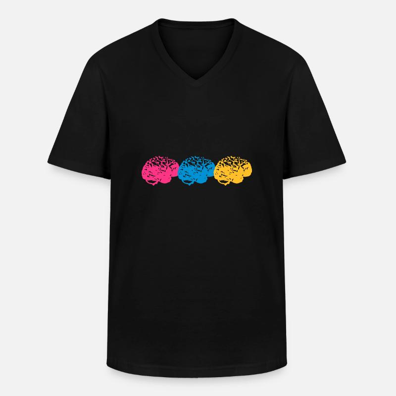 Brains - Männer-T-Shirt mit V-Ausschnitt - Schwarz