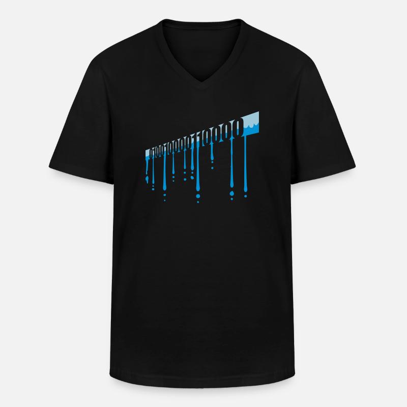 Binär Code Programm Sprache - Männer-T-Shirt mit V-Ausschnitt - Schwarz