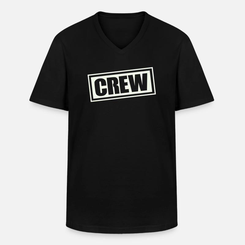 crew - Männer-T-Shirt mit V-Ausschnitt - Schwarz