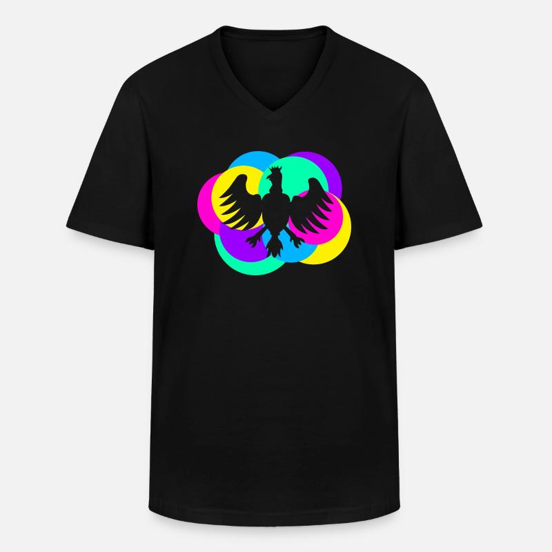 Schützenfest Vogel bunt - Männer-T-Shirt mit V-Ausschnitt - Schwarz
