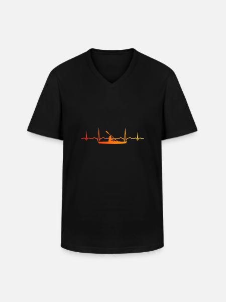 Kvinder Kajak Mænd Kajak Kajak Kajak Kano - Klassisk herre T-shirt med V-udskæring - sort