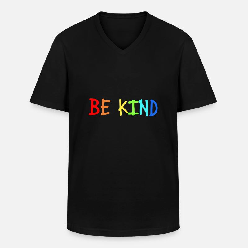 Freundlich sein - Männer-T-Shirt mit V-Ausschnitt - Schwarz