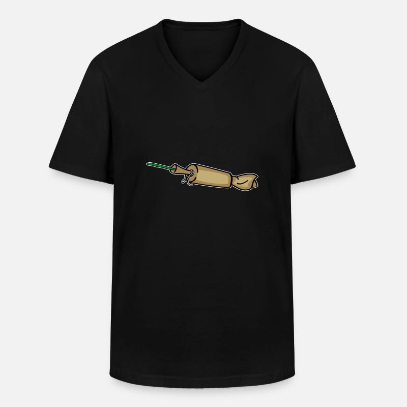 Spanish Cracker Firecracker - Men's V-Neck T-Shirt - black