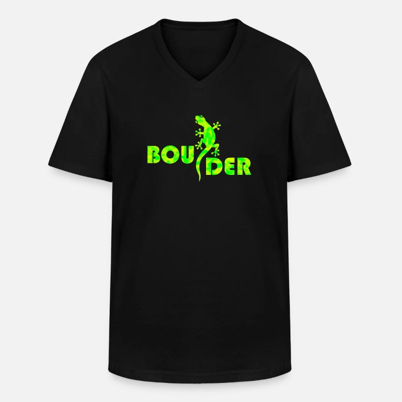 boulder bouldern boulderer boulding - Männer-T-Shirt mit V-Ausschnitt - Schwarz