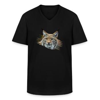 Luchs - Männer-T-Shirt mit V-Ausschnitt - Schwarz - Vorne - AI Model Male 178 dark (178cm)