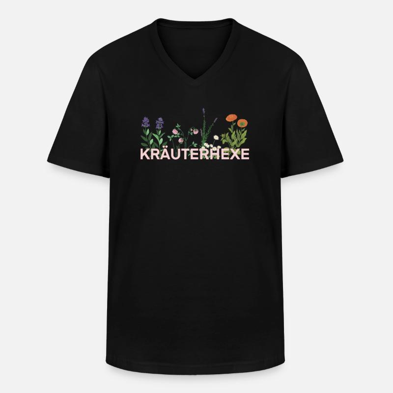 Kräuterhexe - Männer-T-Shirt mit V-Ausschnitt - Schwarz