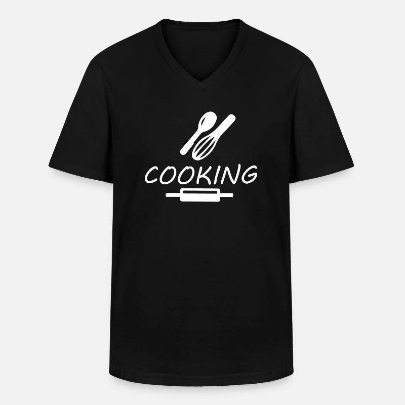 Kochen backen Kitchen - Männer-T-Shirt mit V-Ausschnitt - Schwarz