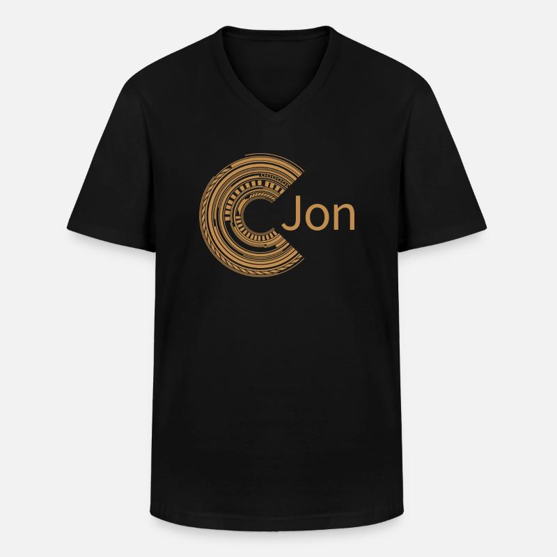Für Jon - Männer-T-Shirt mit V-Ausschnitt - Schwarz