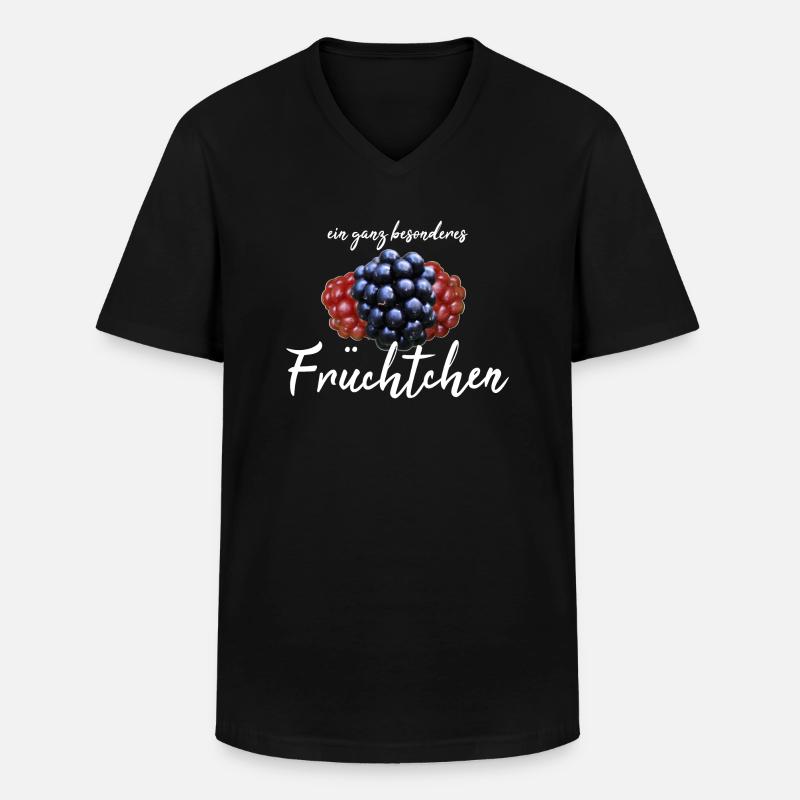 Früchtchen frech - Männer-T-Shirt mit V-Ausschnitt - Schwarz