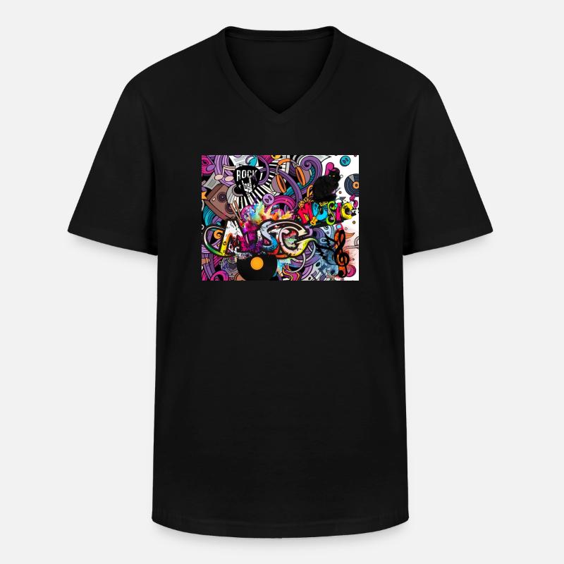 2 10 Original - Männer-T-Shirt mit V-Ausschnitt - Schwarz