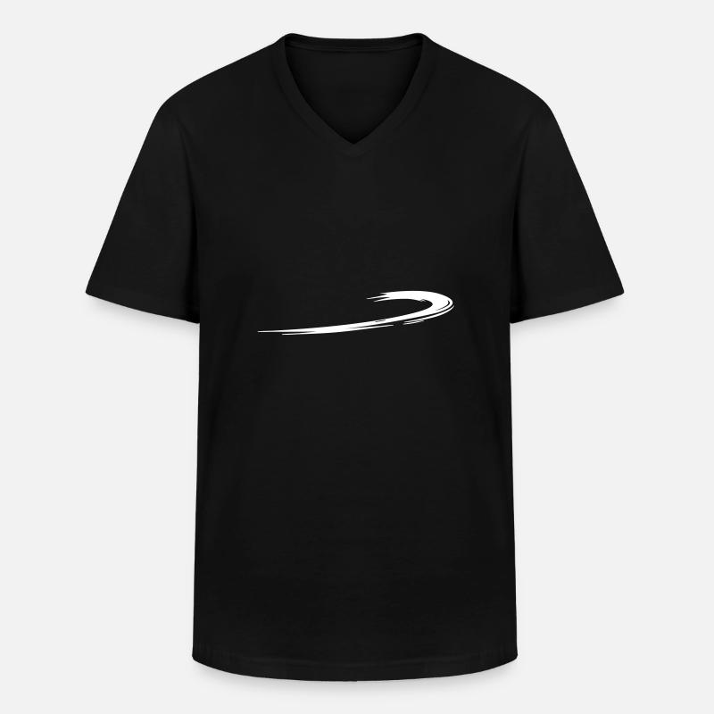 | della coda curva Grafica vettoriale - Maglietta da uomo classica con scollo a V - nero