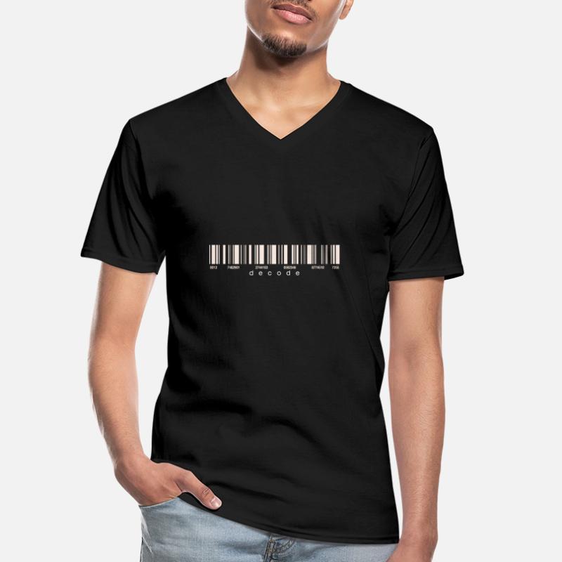 Code Strichcode Barcode Zahlen Einkauf Scan Männer-T-Shirt mit V-Ausschnitt