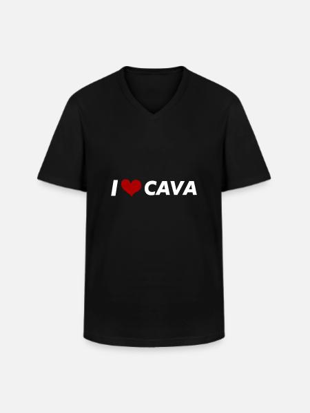 I love cava - Men's V-Neck T-Shirt - black