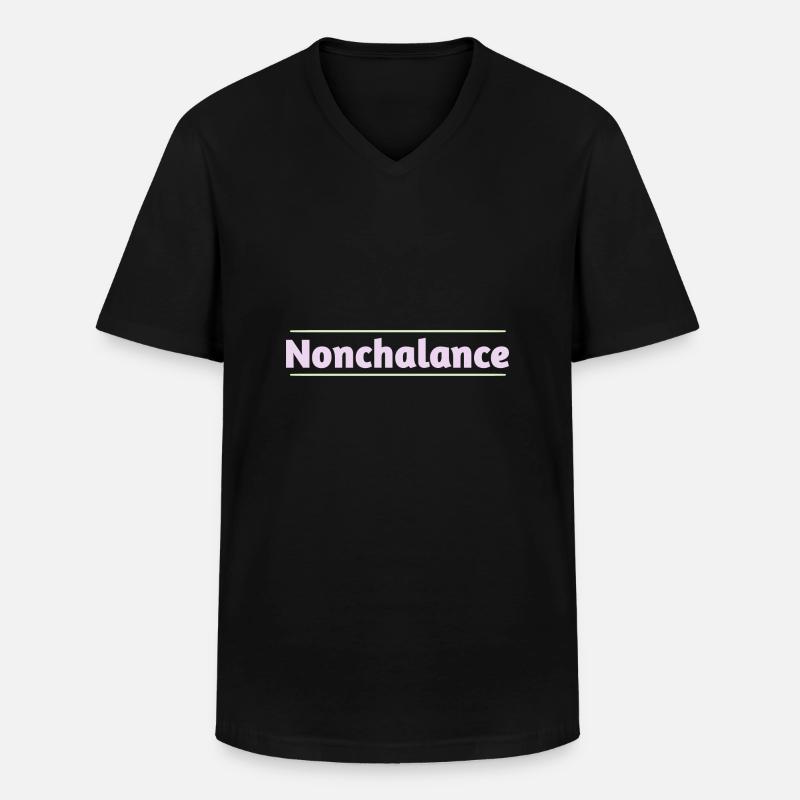 Nonchalance - Männer-T-Shirt mit V-Ausschnitt - Schwarz