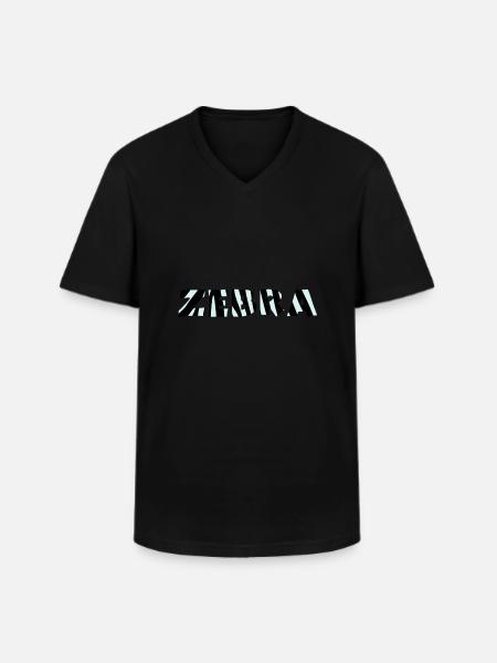 zebra - Männer-T-Shirt mit V-Ausschnitt - Schwarz