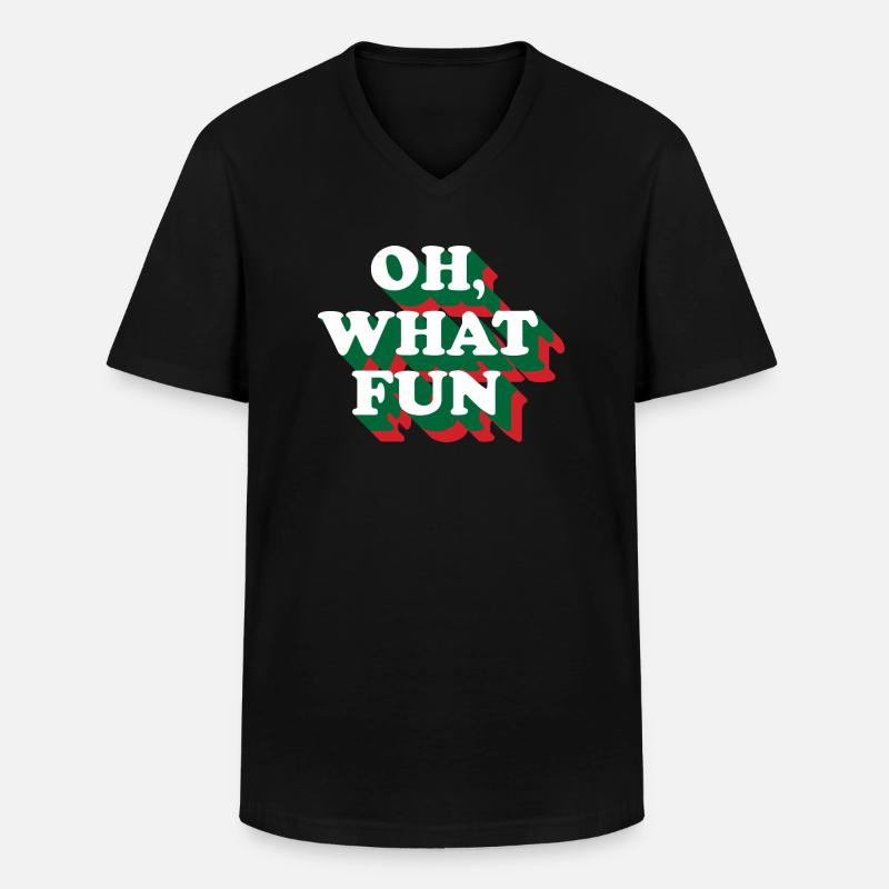 FUN - Männer-T-Shirt mit V-Ausschnitt - Schwarz