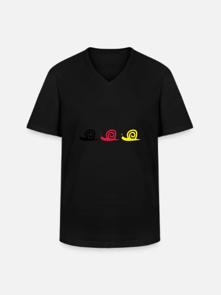 Snail - Men's V-Neck T-Shirt - black