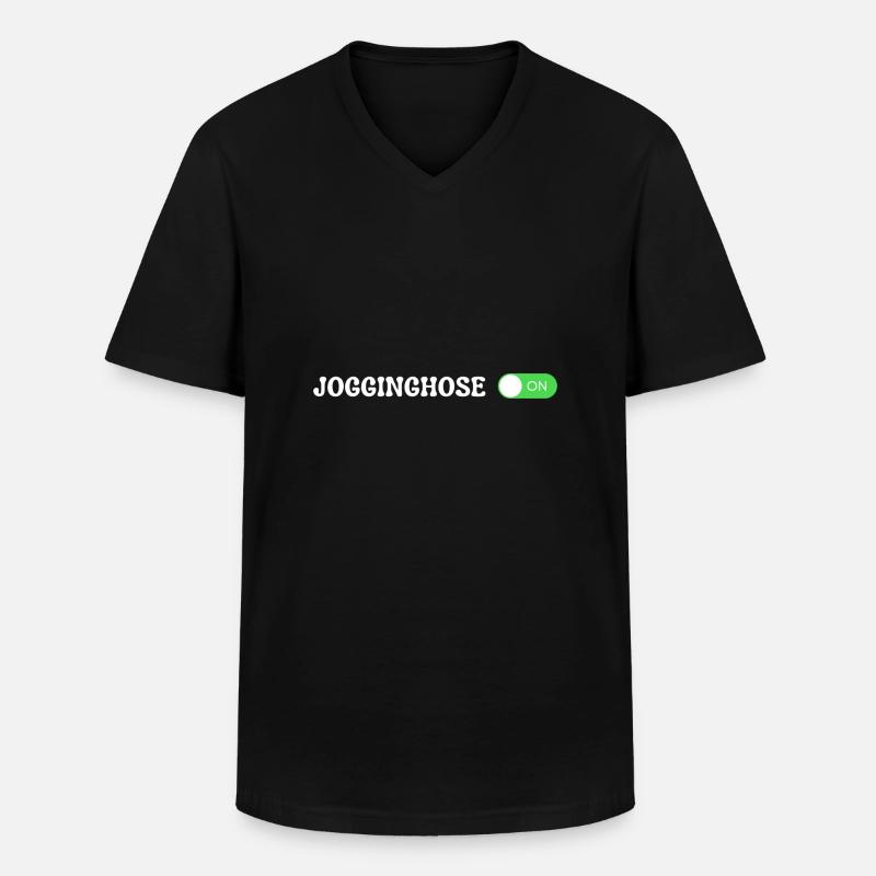 Jogginghose on - Männer-T-Shirt mit V-Ausschnitt - Schwarz
