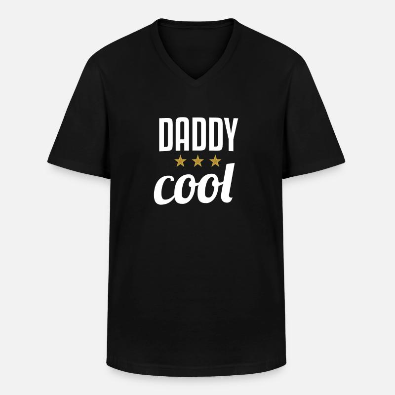 DADDY COOL - Men's V-Neck T-Shirt - black