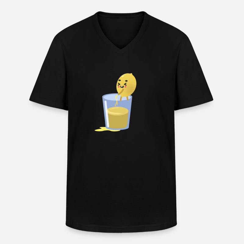 Lemon squeeze - Männer-T-Shirt mit V-Ausschnitt - Schwarz