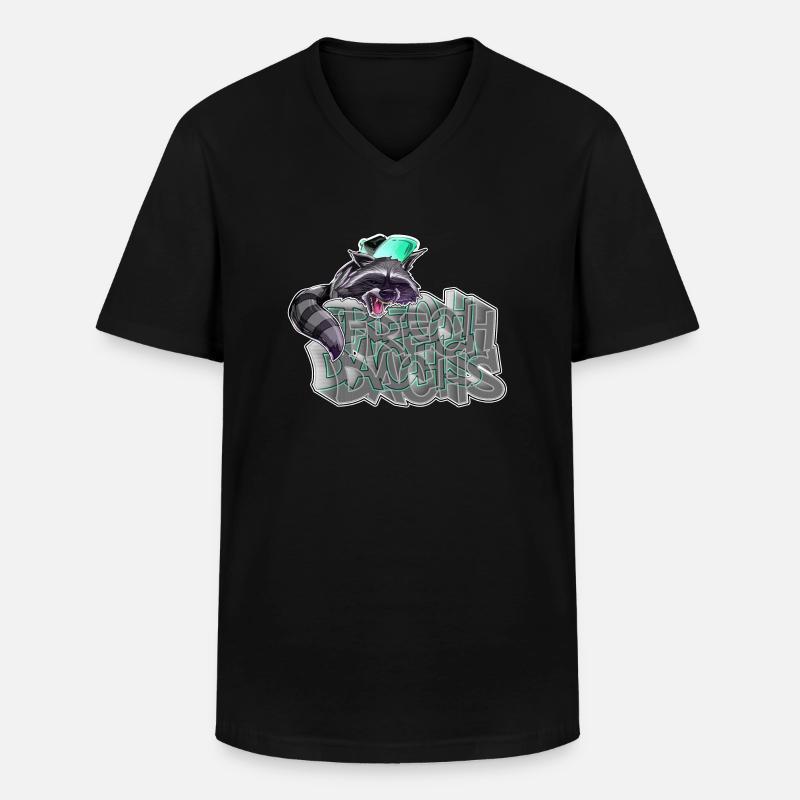 Frechdachs- Frecher Waschbär - Männer-T-Shirt mit V-Ausschnitt - Schwarz