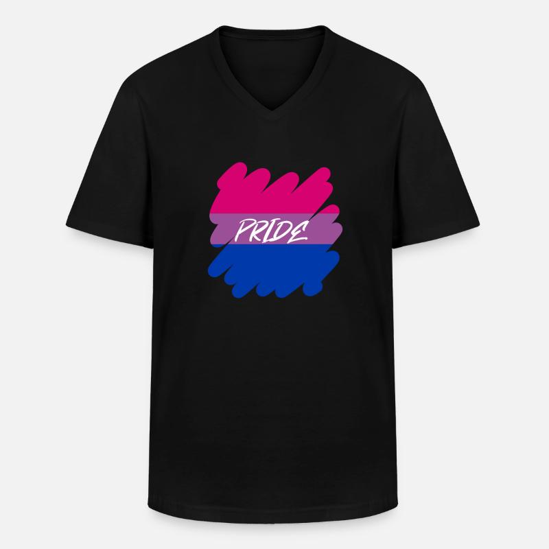 Bi Pride - Pride - Männer-T-Shirt mit V-Ausschnitt - Schwarz
