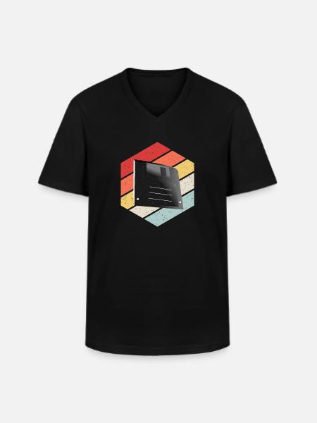 Diskette Floppy Disk - Men's V-Neck T-Shirt - black