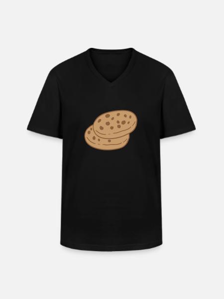 mignons biscuits bruns - T-shirt col V Homme - noir