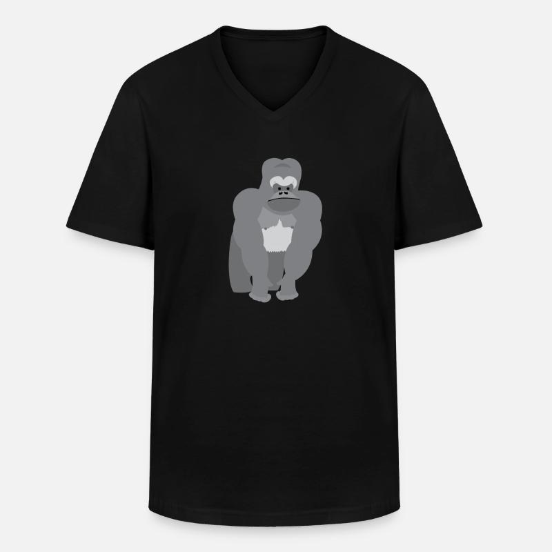 Großaffe Ridgeback Gorilla - Männer-T-Shirt mit V-Ausschnitt - Schwarz