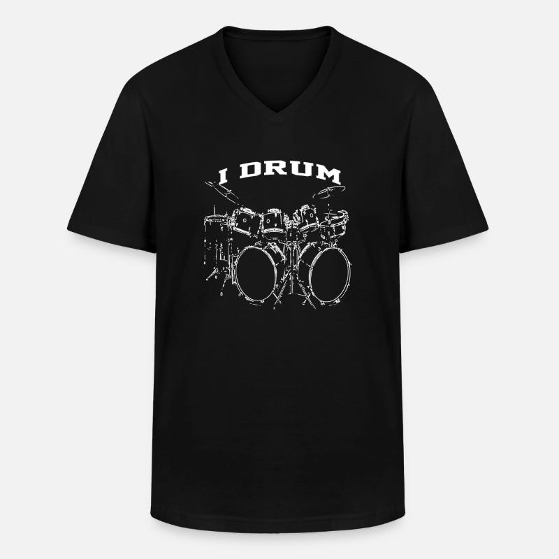 Drum Set I Drum - Men's V-Neck T-Shirt - black