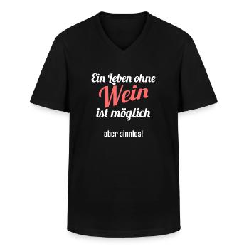 Wein Spruch - Männer-T-Shirt mit V-Ausschnitt - Schwarz - Vorne - AI Model Male 178 dark (178cm)