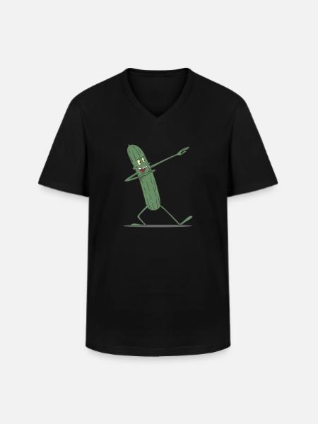 Tamponner concombre concombre - T-shirt col V Homme - noir