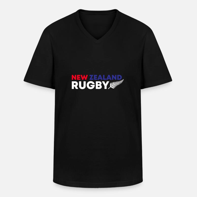 Neuseeland Rugby Fan Geschenkidee - Männer-T-Shirt mit V-Ausschnitt - Schwarz