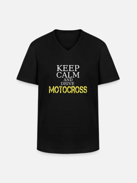 Motocross - Men's V-Neck T-Shirt - black