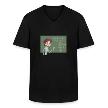 Math teacher - Men's V-Neck T-Shirt - black - Front - AI Model Male 178 dark (178cm)
