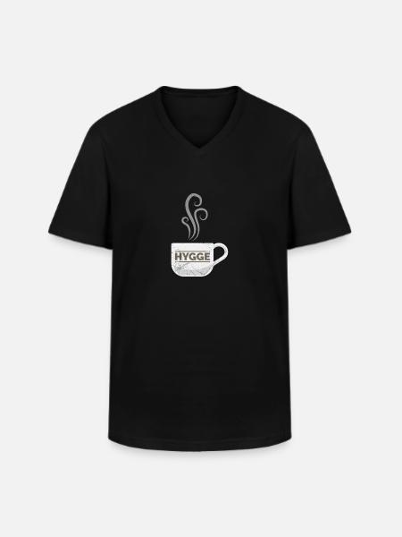 Hygge kaffe varm sjov gaveide - Klassisk herre T-shirt med V-udskæring - sort