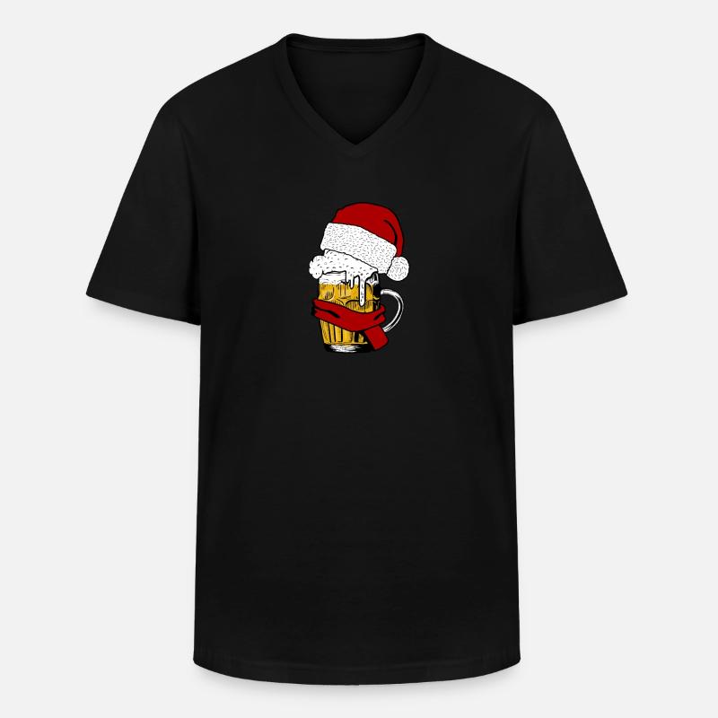 Weihnachtsbier Weihnachten Geschenkidee - Männer-T-Shirt mit V-Ausschnitt - Schwarz