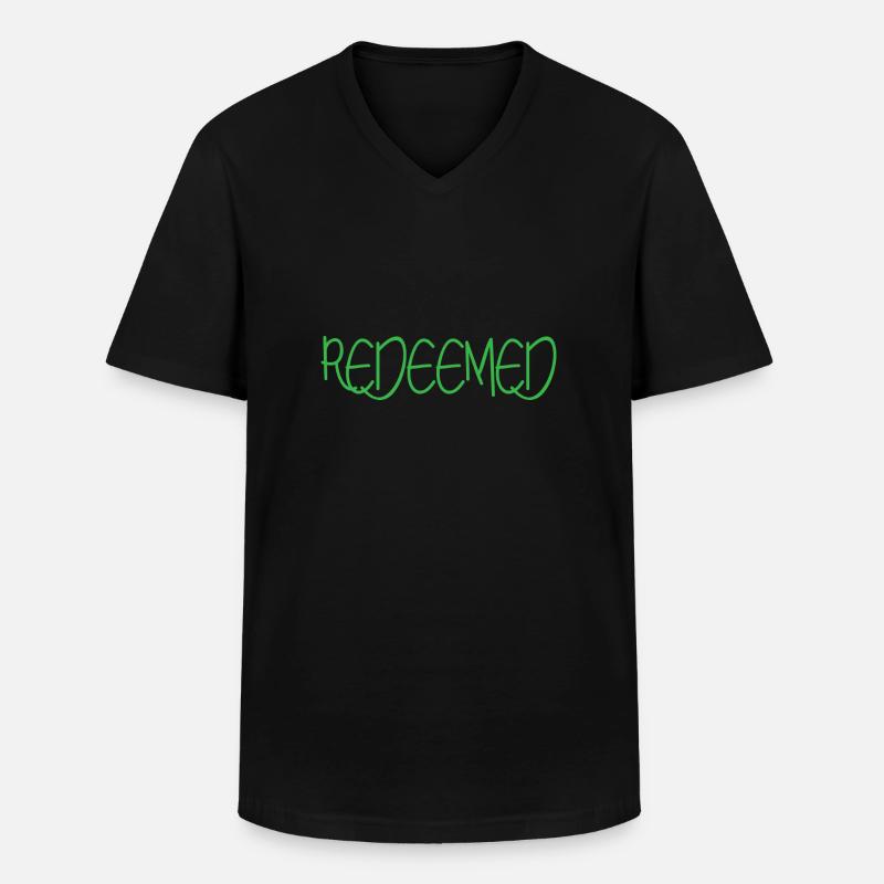 Redeemed Geschenk - Männer-T-Shirt mit V-Ausschnitt - Schwarz