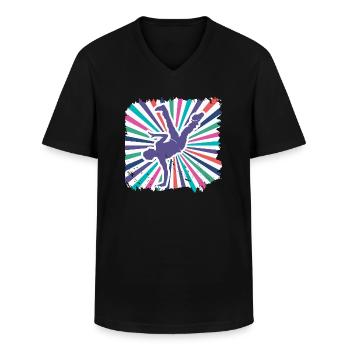 Breakdancing - Men's V-Neck T-Shirt - black - Front - AI Model Male 178 dark (178cm)
