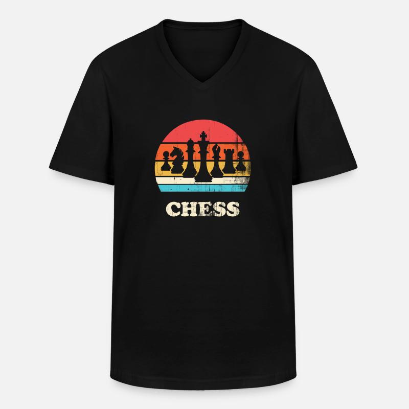 schach - Männer-T-Shirt mit V-Ausschnitt - Schwarz