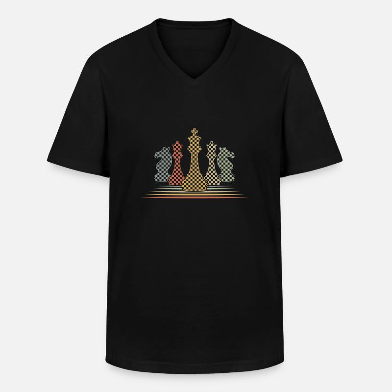 Schach - Männer-T-Shirt mit V-Ausschnitt - Schwarz