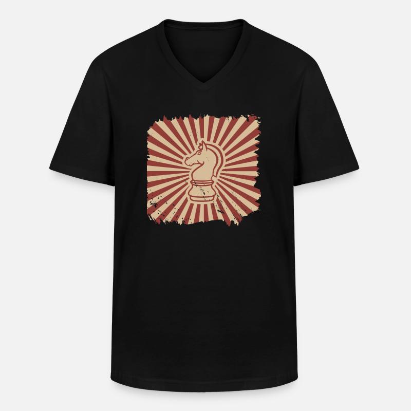 Schach - Männer-T-Shirt mit V-Ausschnitt - Schwarz