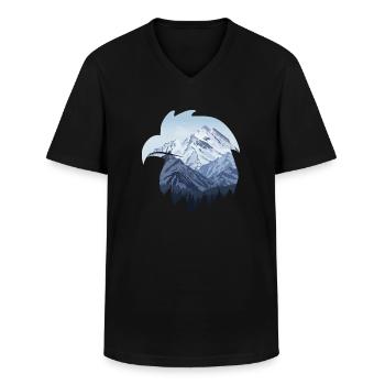 Adler und schneebedeckte Berge - Männer-T-Shirt mit V-Ausschnitt - Schwarz - Vorne - AI Model Male 178 dark (178cm)