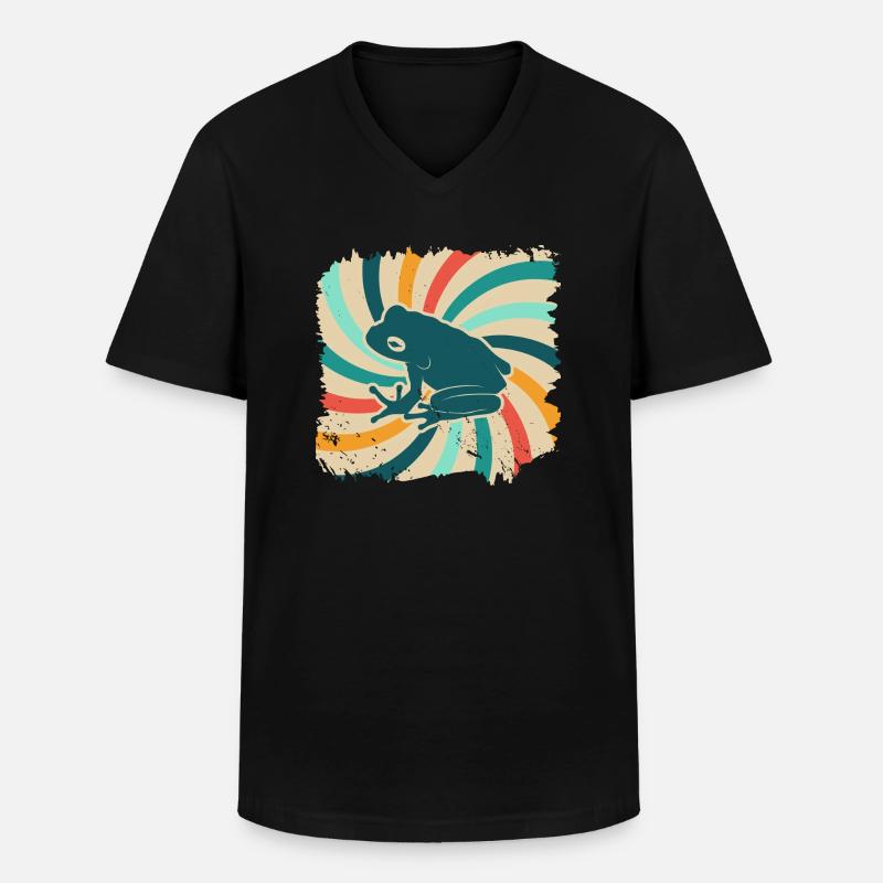 Frosch - Männer-T-Shirt mit V-Ausschnitt - Schwarz