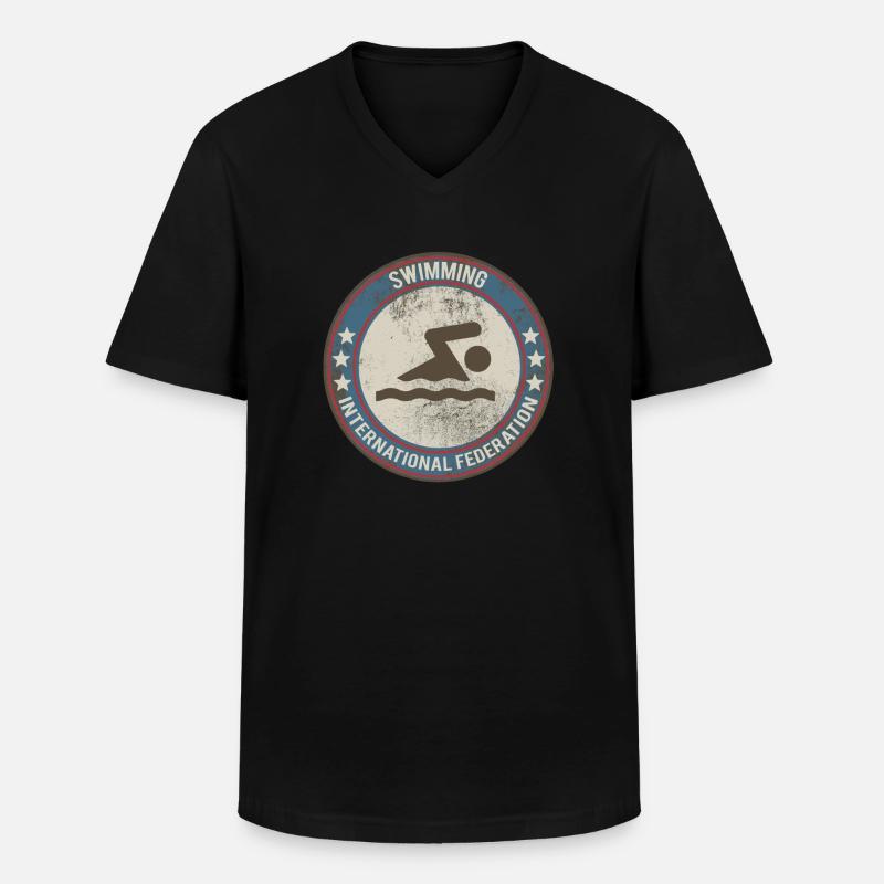 schwimmen - Männer-T-Shirt mit V-Ausschnitt - Schwarz