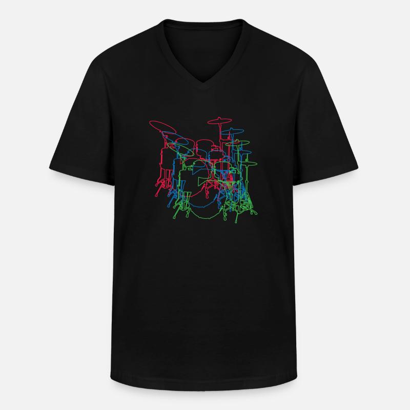 Trommel - Männer-T-Shirt mit V-Ausschnitt - Schwarz