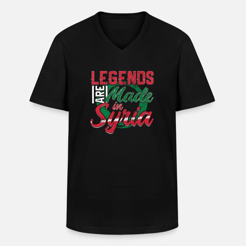 Syrien - Männer-T-Shirt mit V-Ausschnitt - Schwarz